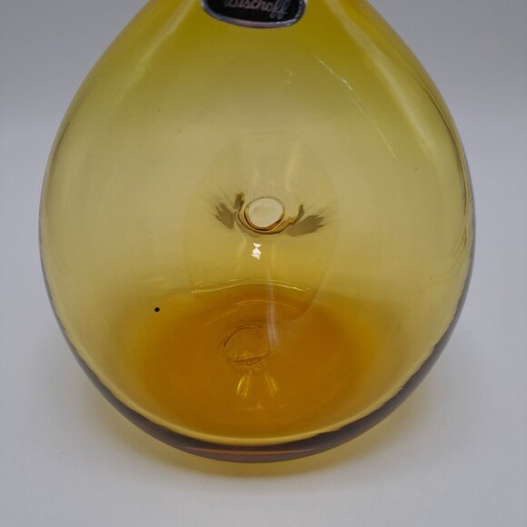 Vintage Bischoff Gold Blown Glass Donut Pinched Decanter - Picture 4 of 10